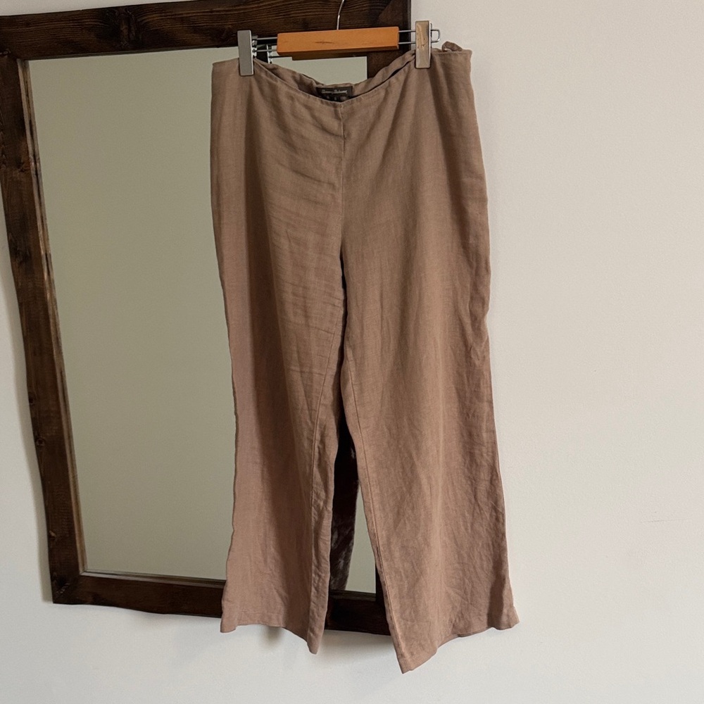 Tommy Bahama Beige 100% Linen Wide Leg Lightweight Summer Pants